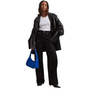 NWT NA-KD Extra Wide Leg Black Denim Jean 
Size 36 EU/ 6 US